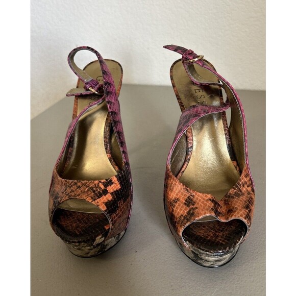 Guess Multicolored Vinyl Stiletto Snake Skin High Heels Shoes Dress Size 6.5 M - Picture 6 of 7